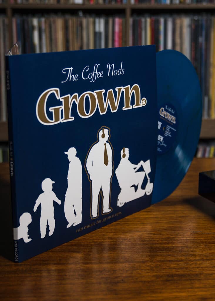 coffee nods grown blue record showing out of album cover